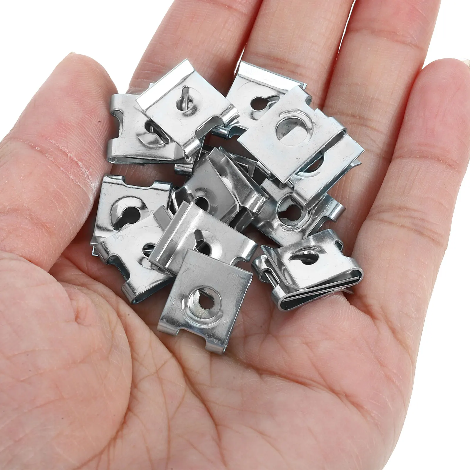 

100 Pcs U Shaped Nut Clips Car Body Panels Metal Fasteners Precision Machining Automotive Decorative Clip Nuts For Cars