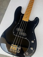 High quality 4-string P bass，Matte yellow neck，Black high gloss body，Black pickpocket，Silver hardware，free delivery