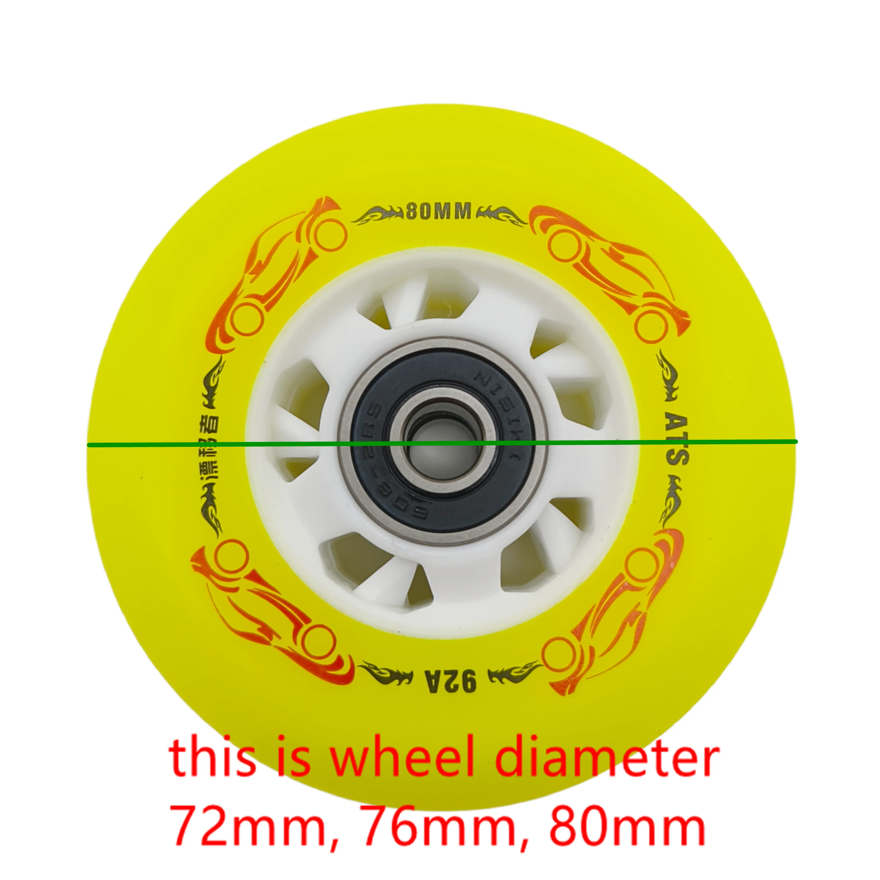 Ruedas para Patines en Línea, Material PU, 72mm 76mm 80mm, 4 Ruedas/Lote