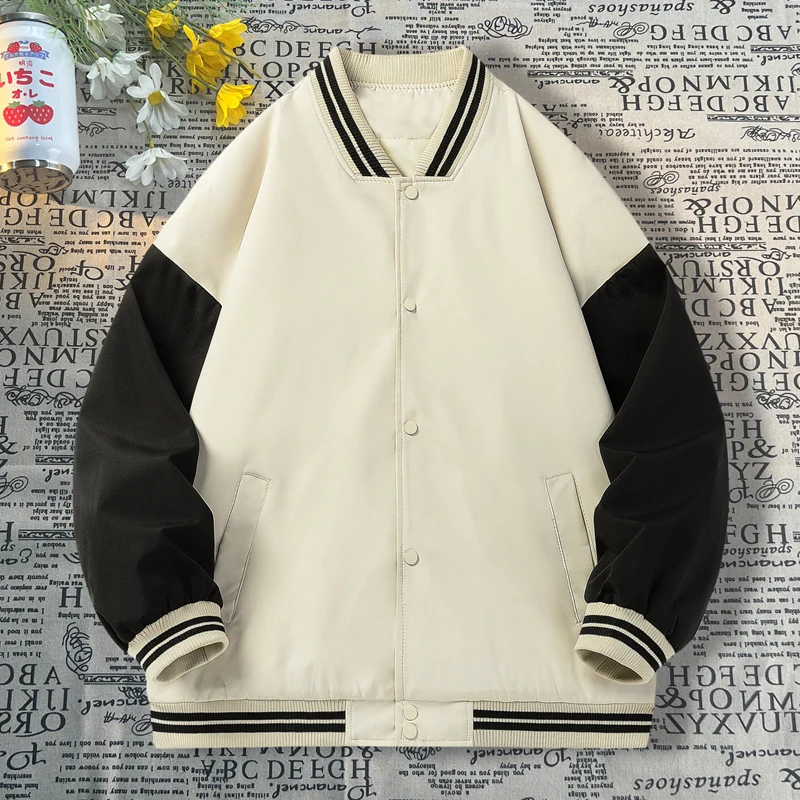 

Man’s Varsity Baseball Jacket Retro Multi-coloured Bomber Jacket Preppy Style Streetwear Men Women Coat Loose Fit Outwear