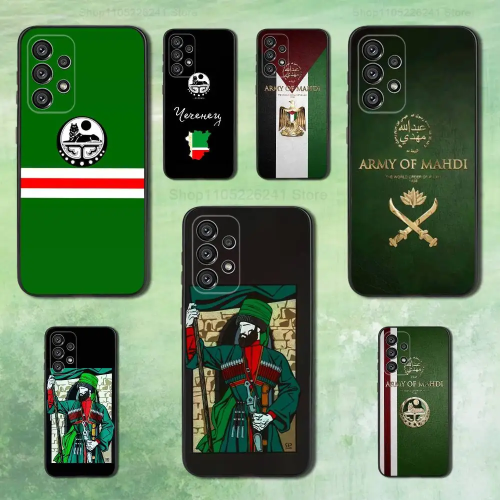 

National Flag Chechen Art Phone For Samsung Galaxy A53,31,52,72,41,22,73,32,71,Note,J7,8,9,5G Soft Black Silicone Case