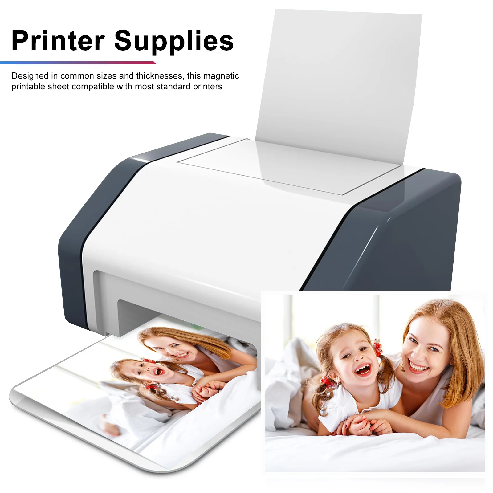 Magnetic Printable Sheets 8.5X11 Inch 30Mil Flexible Magnet Paper For Inkjet Laser Printers Photo Labels Posters Fridge