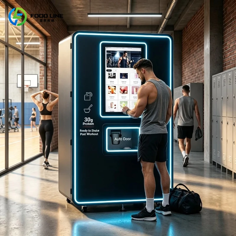 Customized Gym Protein Powder Vending Machine Self-Service Outdoor Touchscreen Credit Card Shopping Mall Protein Shake Energy