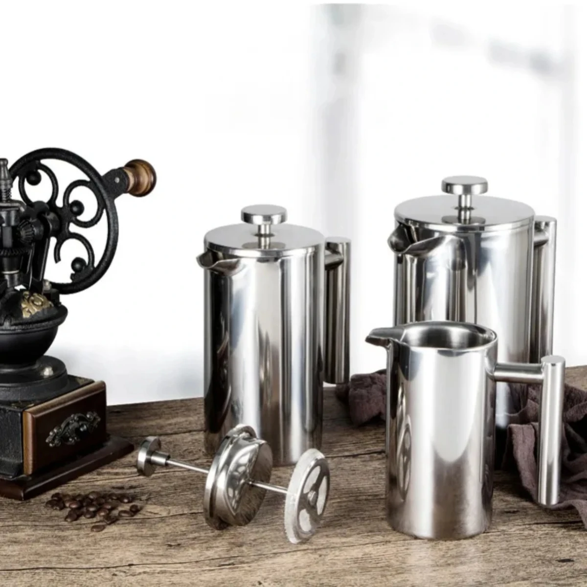 French Press Pot European-style Filter Press Hand-made Coffee Pots Doubleayer Brewing Stainless Steel Quality Coffeeware Teaware