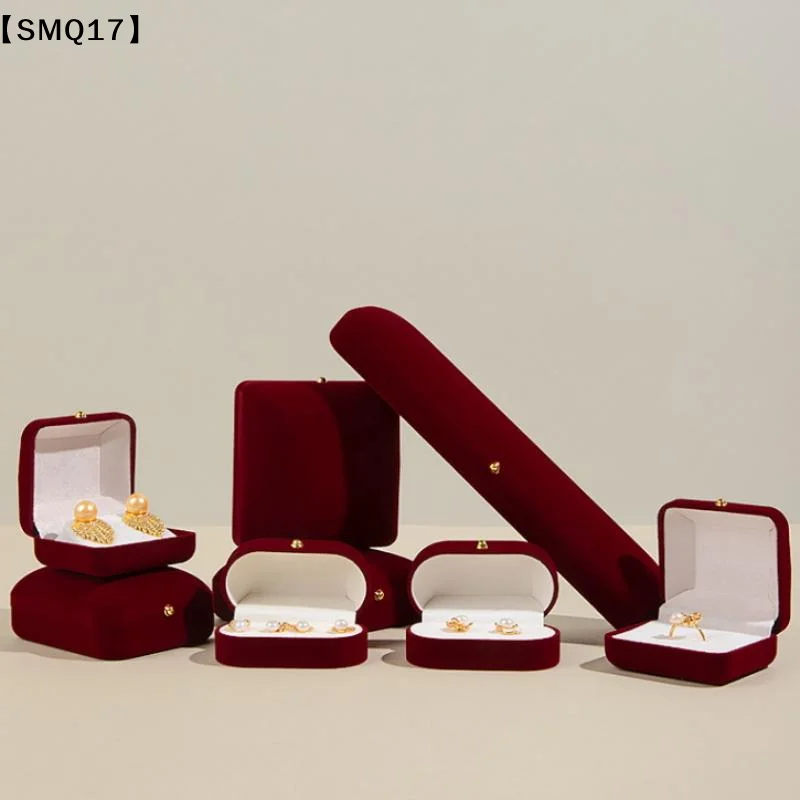 Flocking Gold Buckle Jewelry Box Pendant Ring Necklace Earring Bracelet Display Storage Box Luxury Feelings Packaging Box【SMQ】