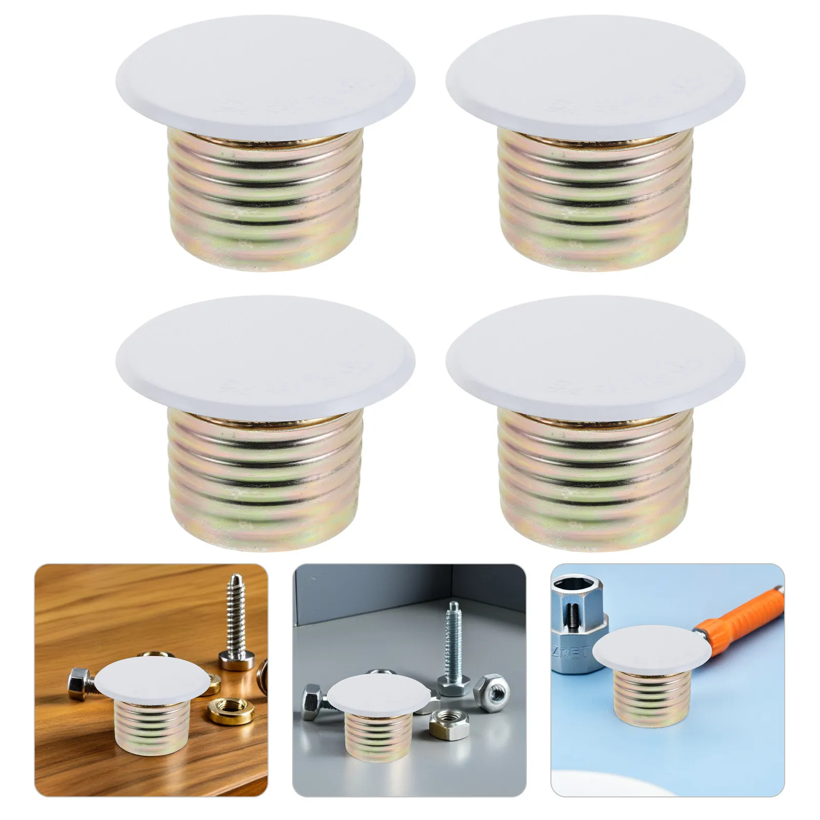 

4Pcs Concealed Sprinkler Cover Plate White Fire Sprinkler Head Protector for Ceiling Residential Commercial Use Flat Trim