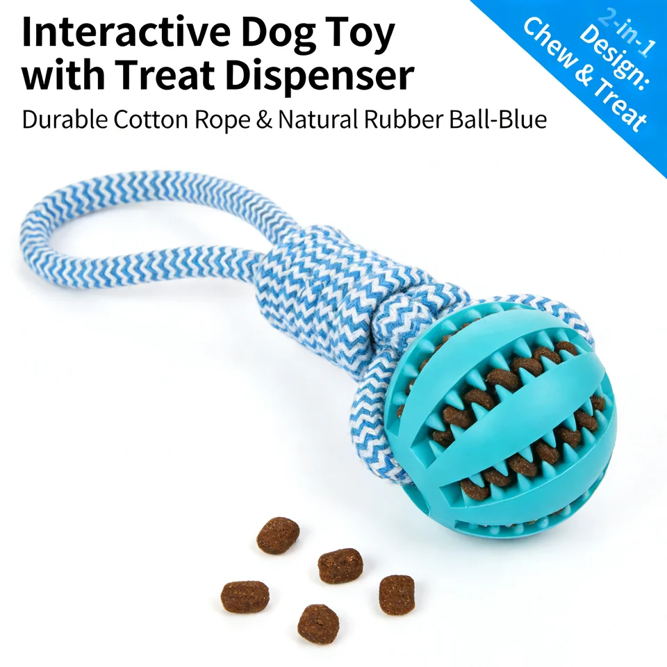 Durable 2 in 1 Dog Chew Toy with Treat Dispenser