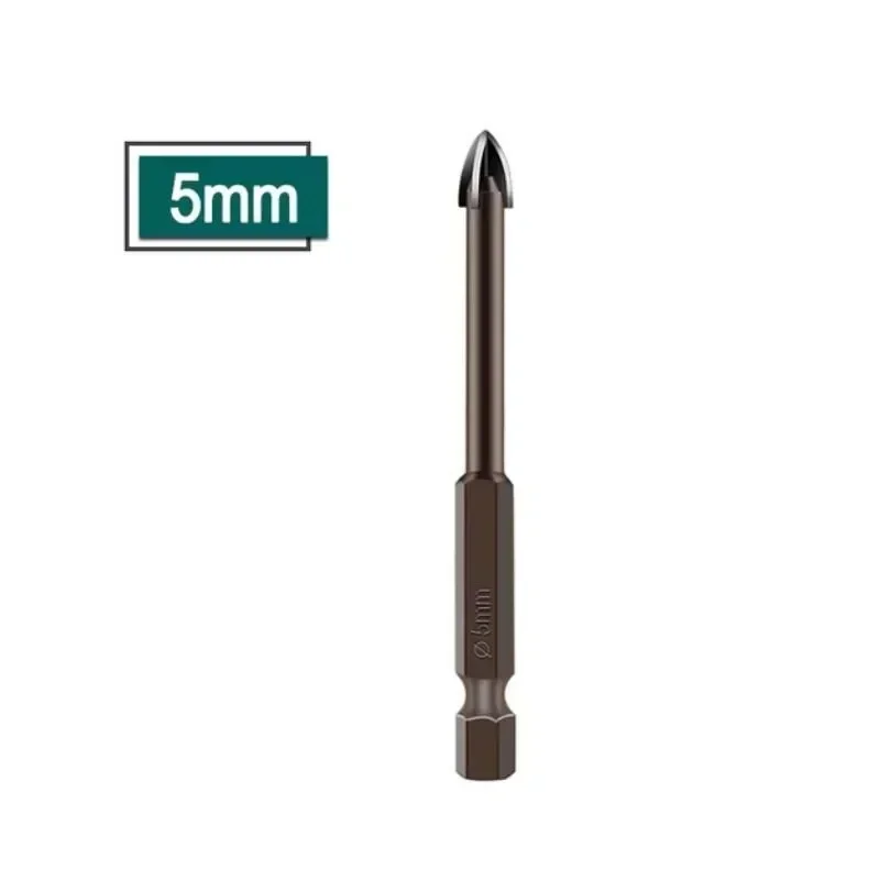 1pc Cross Hex Tile Bits Glass Ceramic Concrete Hole Opener Alloy Triangle Drill Wear Resistance For Ceramics Granite Tiles