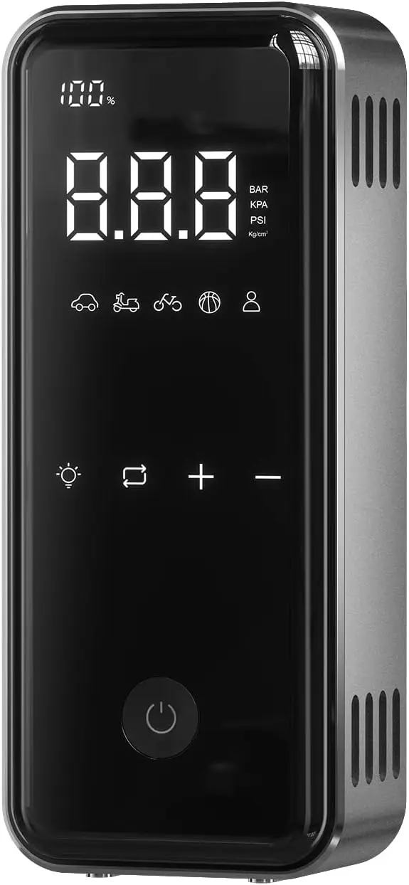 

Портативный компрессор для автомобильных шин, 2 раза быстрее накачка, аккумулятор 15000 мАч, быстрая зарядка 45 Вт, комплект Deluxe включает