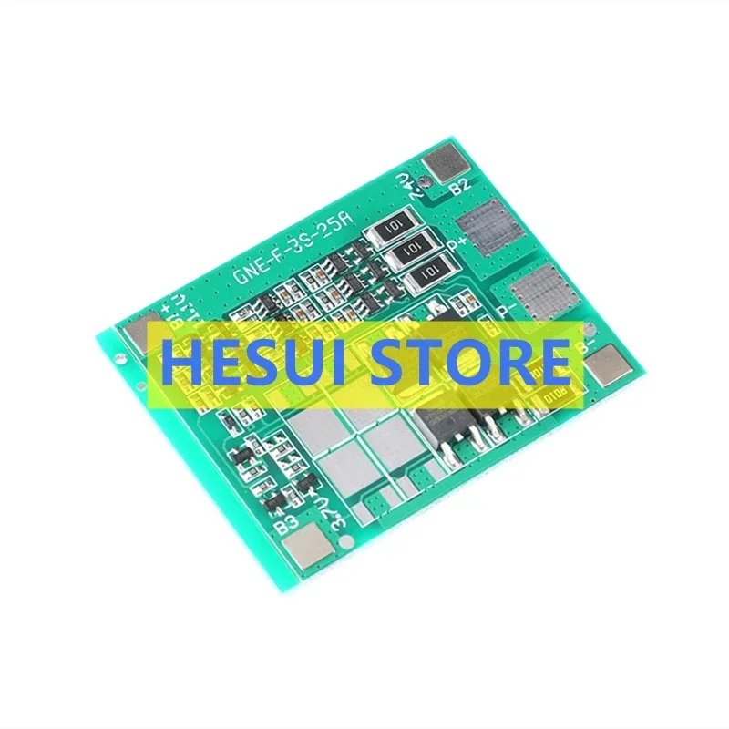 3 Series lithium battery protection boards 11.1V12.6V12A with balanced overcharge and overdischarge short-circuit and overcurren