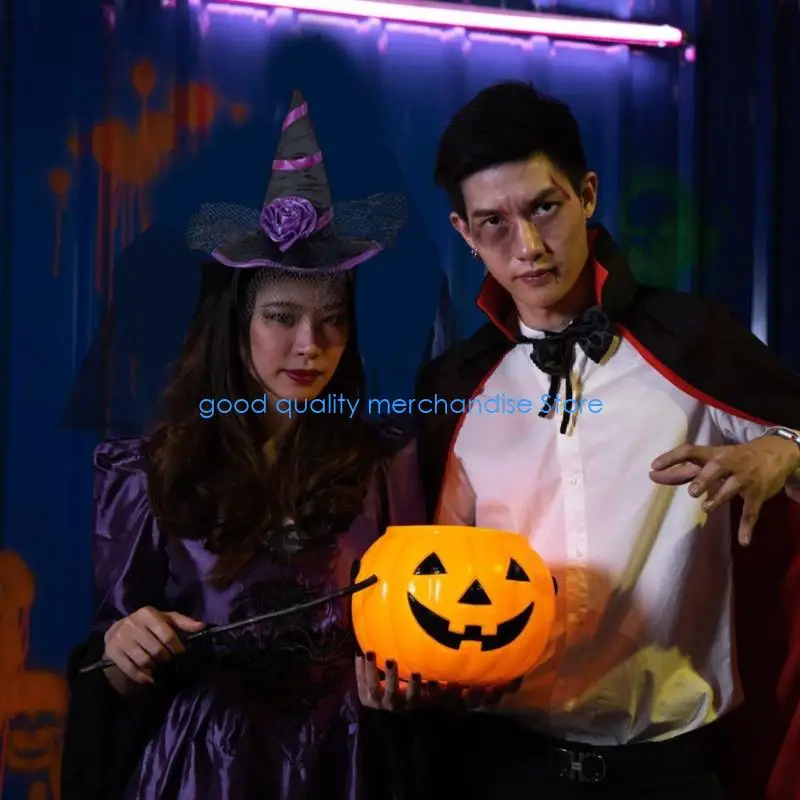 

Y5JD Halloween Witch Headwear With Mysterious Color Soft Stretchy Hair Accessory Headgear For Party Costume Themes