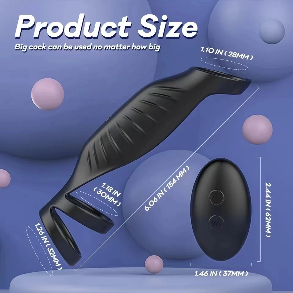 Cock Silicone Sleeve Ring 9 Mode Male Remote Vibrating Delay Ejaculation Penis Enlargement Testicle Vibrator Sex Toys For Men