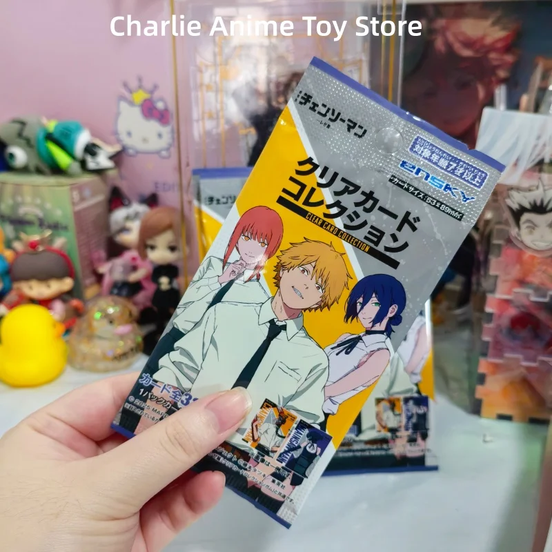 Nieuwe originele Chainsaw Man verzamelkaarten, meerdere versies, schattig Denji figuurtje, acryl standaard, anime blind bag voor fan cadeau