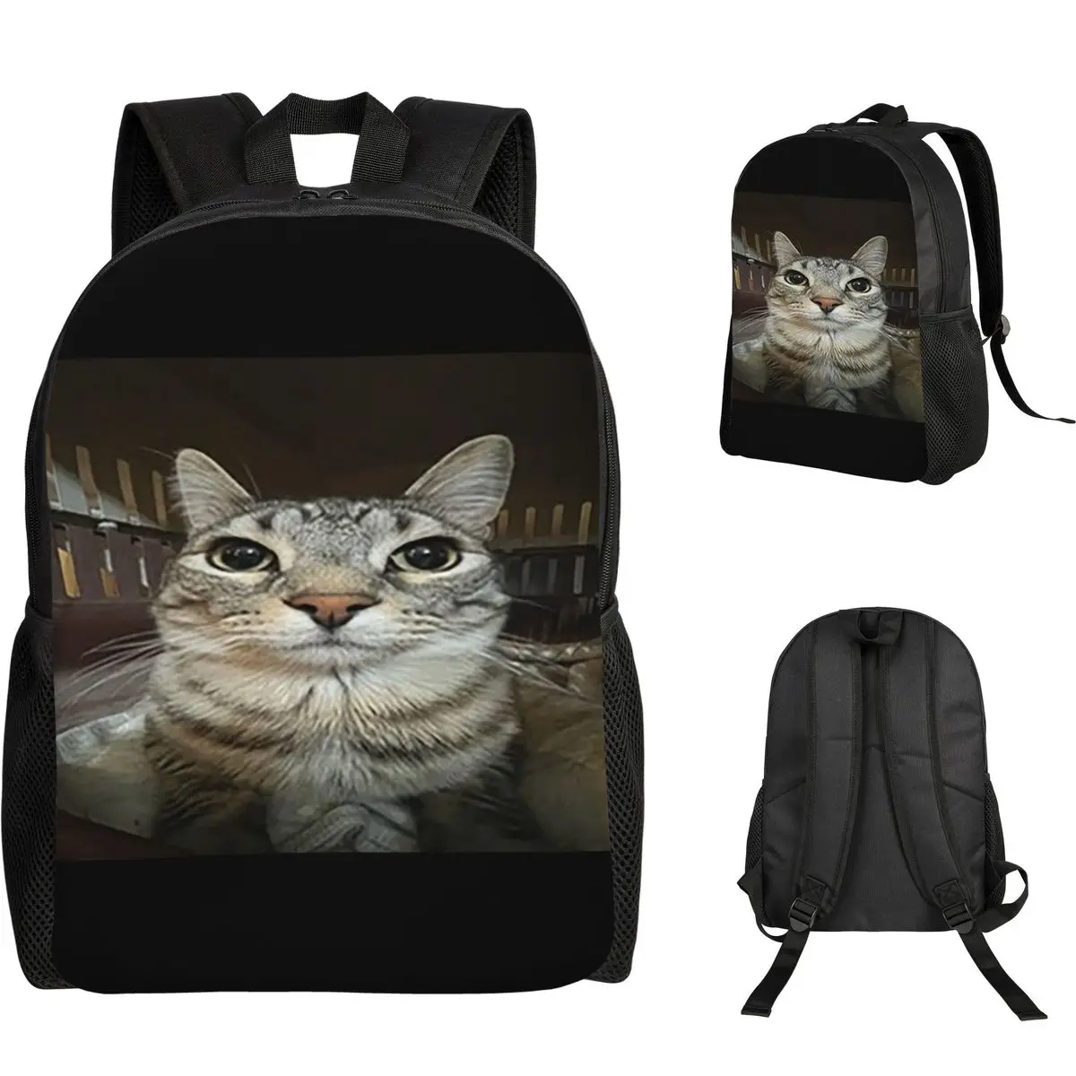 

Cat Looking Directly At You Backpack Student Boys Girls BookBag School Bag Laptop Shoulder Bags
