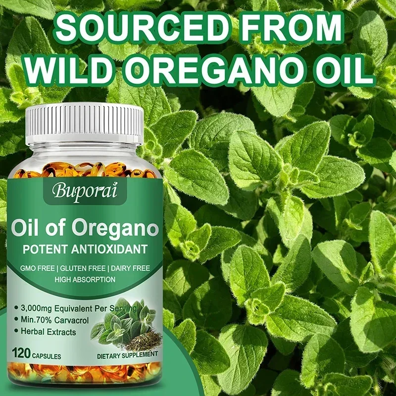 

Oil of Oregano - Intestinal Cleansing, Supports Gut and Digestion Health, Improves Mood, Enhances Immunity, Non-GMO