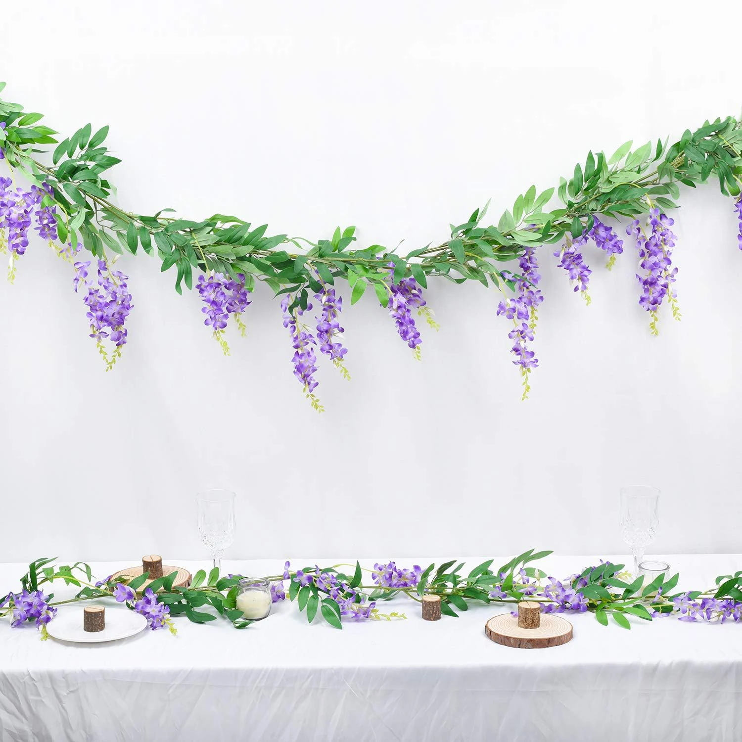 Künstliche Pflanze Efeu Glyzinien Blumen Ranke Girlande Zimmer Haus Garten Valentinstag Dekoration Hochzeitskranz Bogen Außenbereich Hof Geschenk