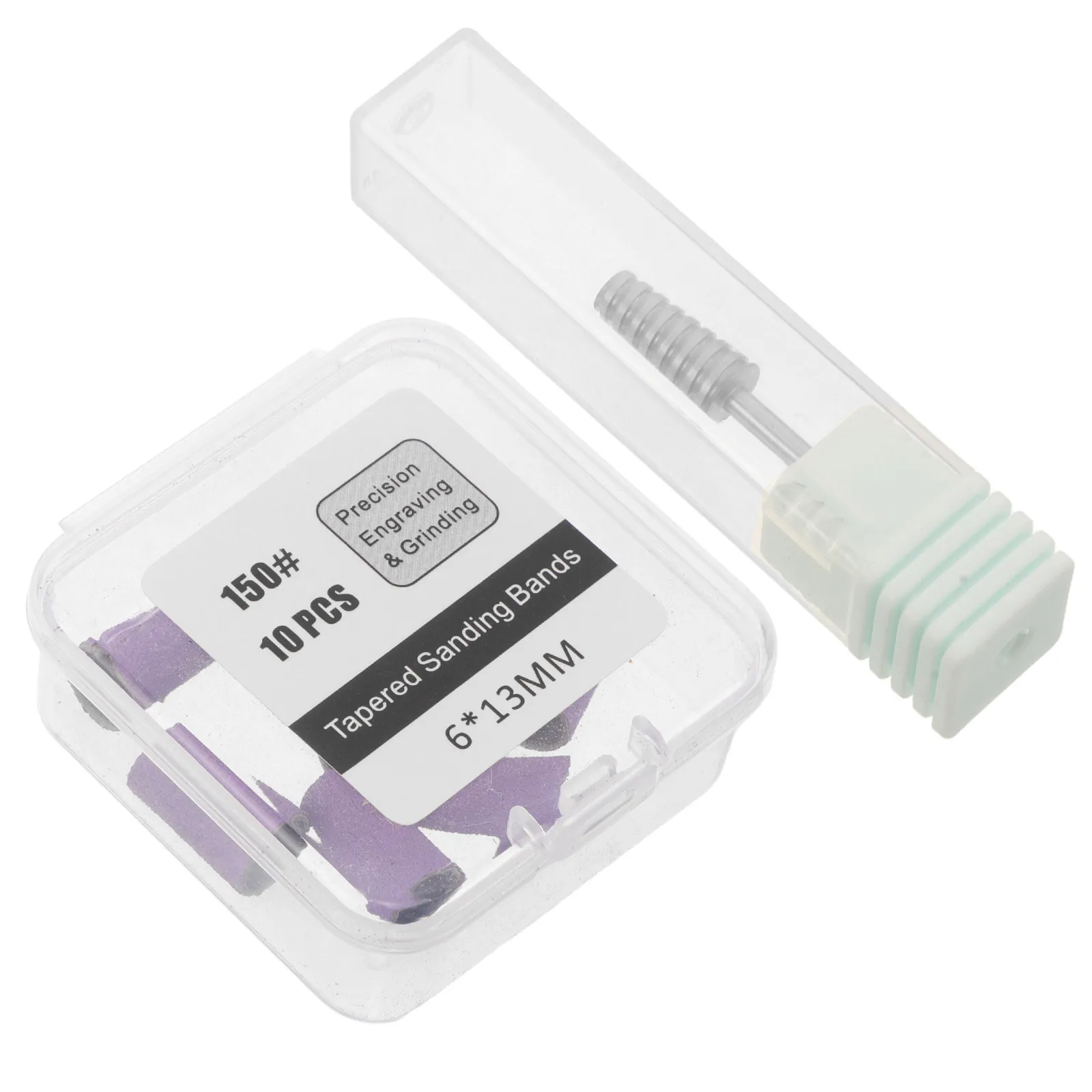 10Pcs Manicure Nail Drill Bits 150 Grit Conical Sanding Bands for Acrylic Gel Resin Nails Nail Art Buffing Bands