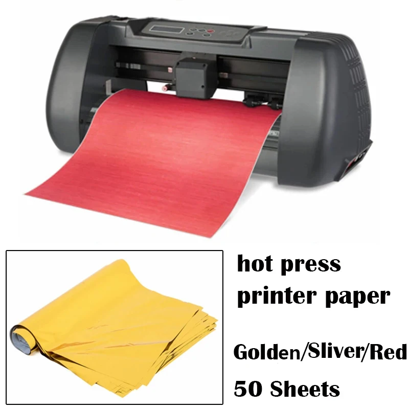 50Pcs A4 Golden Silver Red Hot Stamping Foil Paper Laminator Laminating Transfer on Elegance Lasers Printer Craft Paper