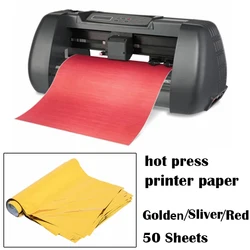 50Pcs A4 Golden Silver Red Hot Stamping Foil Paper Laminator Laminating Transfer on Elegance Lasers Printer Craft Paper