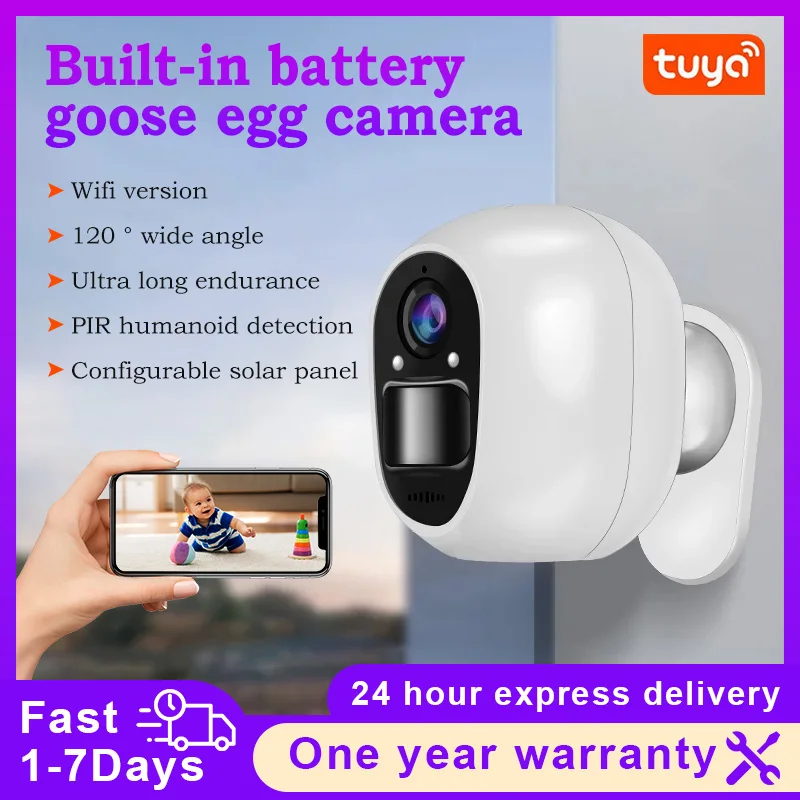 

Tuya Smart Life 5W Solar Panel 4400mAh Rechargeable Battery IP66 Outdoor Low Power Consumption WIFI 1080P IP Battery Camera