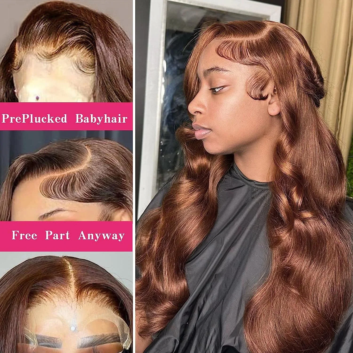 Body Wave Lace Front Lace Frontal Human Hair Wig 13x4 360 Transparent Lace Wigs Pre Plucked Baby Hair 22 28 Inch 200% Density Chocolate Brown Hair Wigs For Ladies