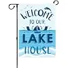 NW Welcome to Our Lake House Garden Flag, Lake House Welcome Flag Life is Better at The Lake Outdoor Decoration Banner,Doubl jjp
