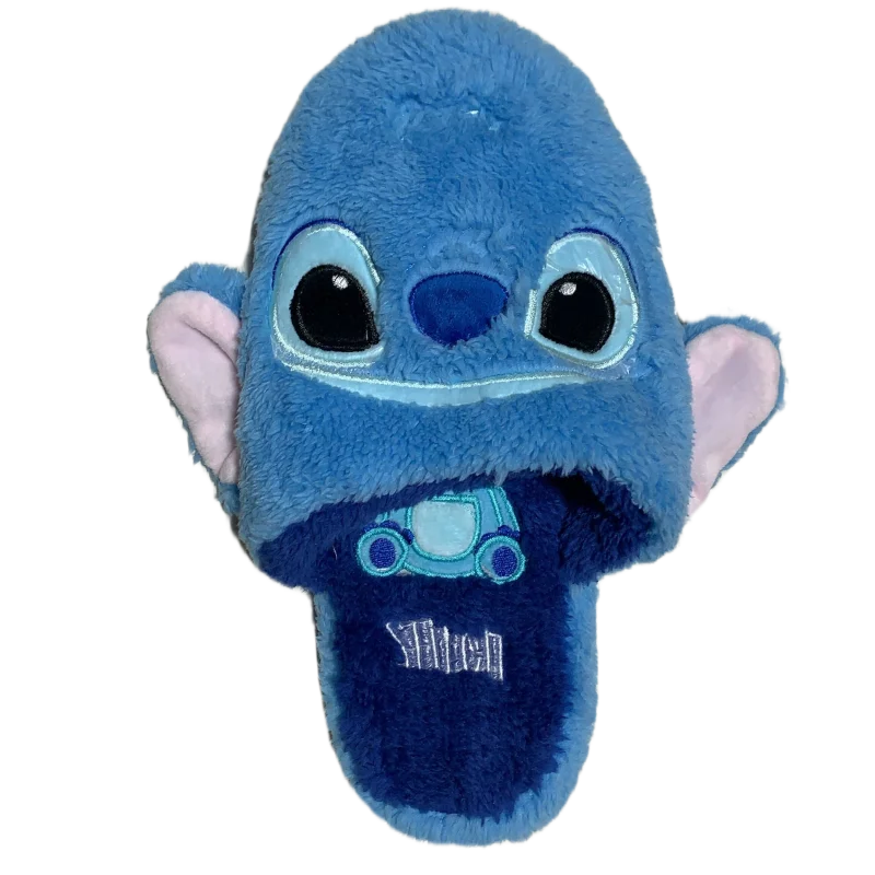 Miniso Autumn Winter Kawaii Cartoon Stitch Plush Cotton Slippers Cute Lightweight Couple Versatile Indoor Warm Home Slippers