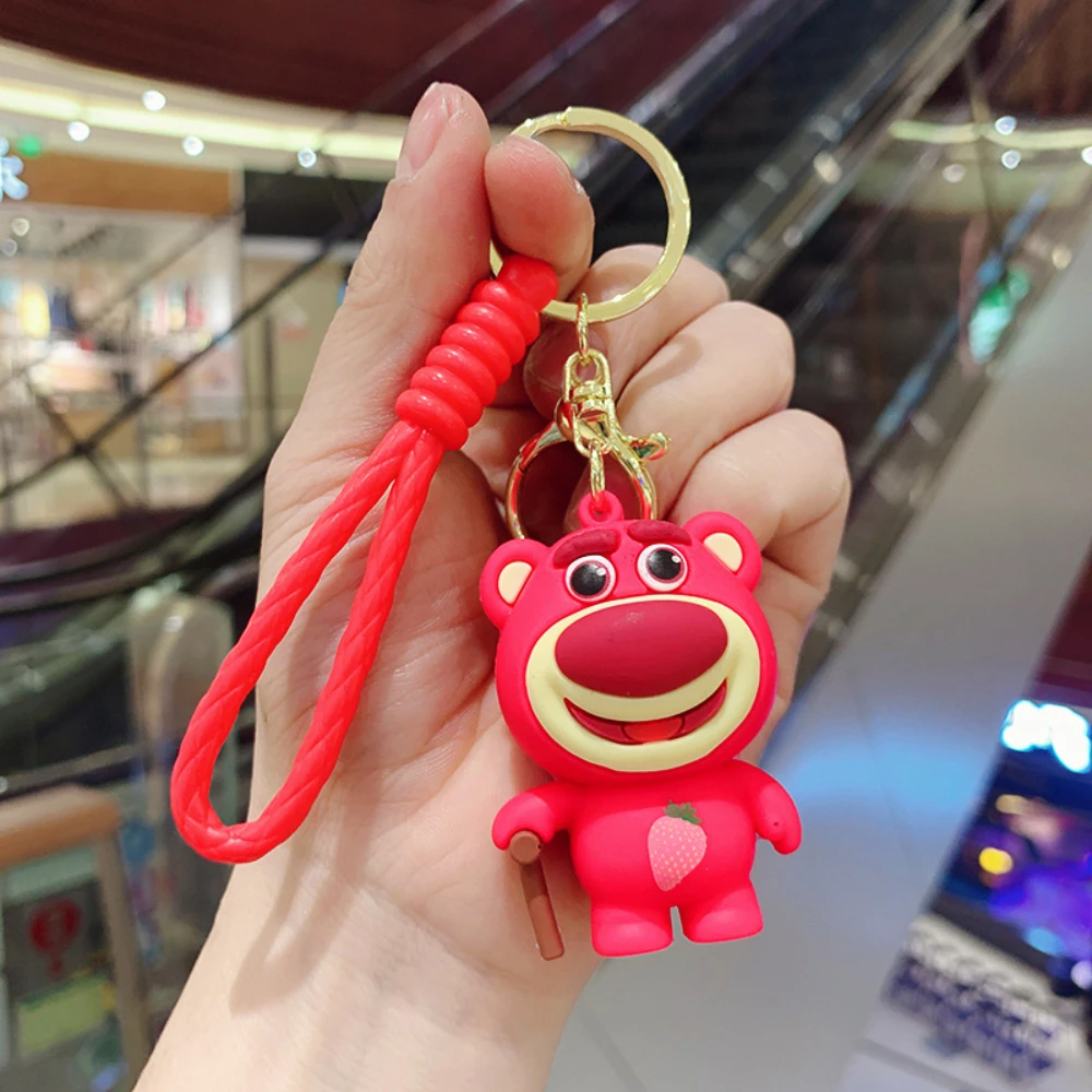 Toy Story Keychain Cute Three Eyes Alien Keyring Pendant Kawaii Disney Bag Accessories Decorative Gift Key Chain Girls