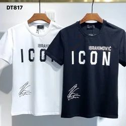 2024 Original DSQ2 Design Men's High street Trend Brand T-shirt Summer Short Sleeve Top Icon Printing Clothing Shirts