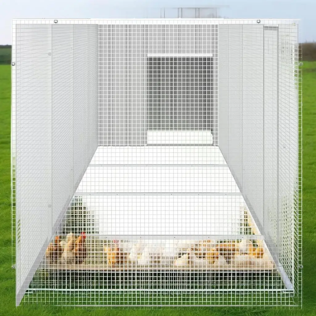 

Galvanized Steel Chicken Cage - Gray 196.9x35.8x39.4 for Poultry Housing