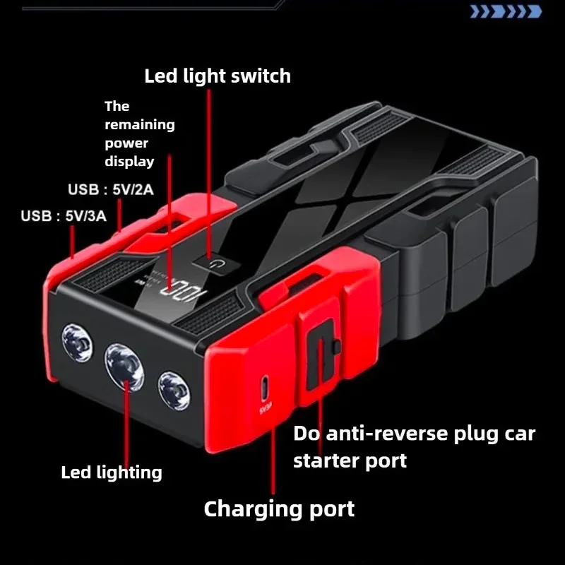 جديد 12 فولت 99800 مللي أمبير سيارة الانتقال كاتب ، المحمولة في حالات الطوارئ قوة البنك بطارية الداعم مع مصباح ليد ، USB ، لسيارات الدفع الرباعي فان دراجة نارية ATV #3