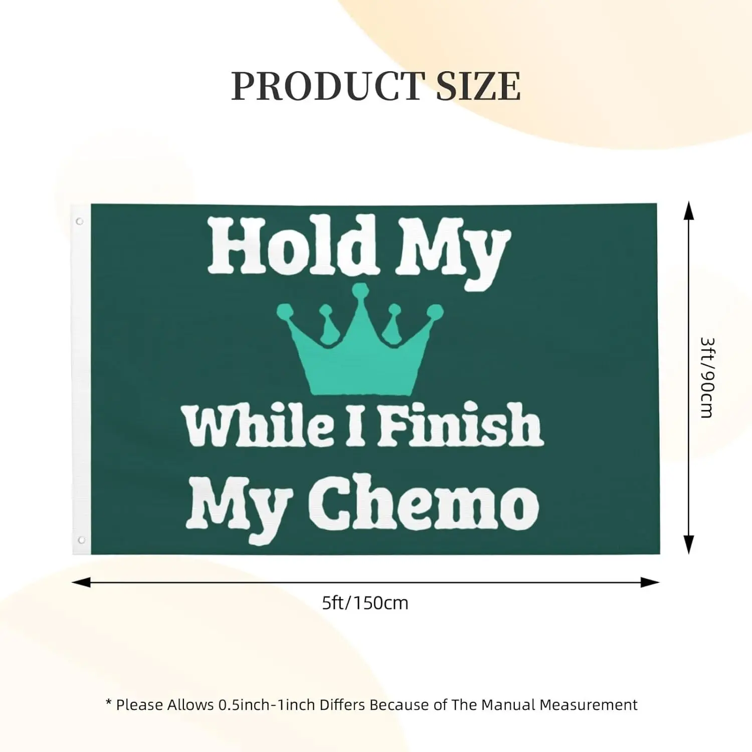 Flagicts 100% Polyester Chemo Hair Don'T Care Ovarian Cancer Flag