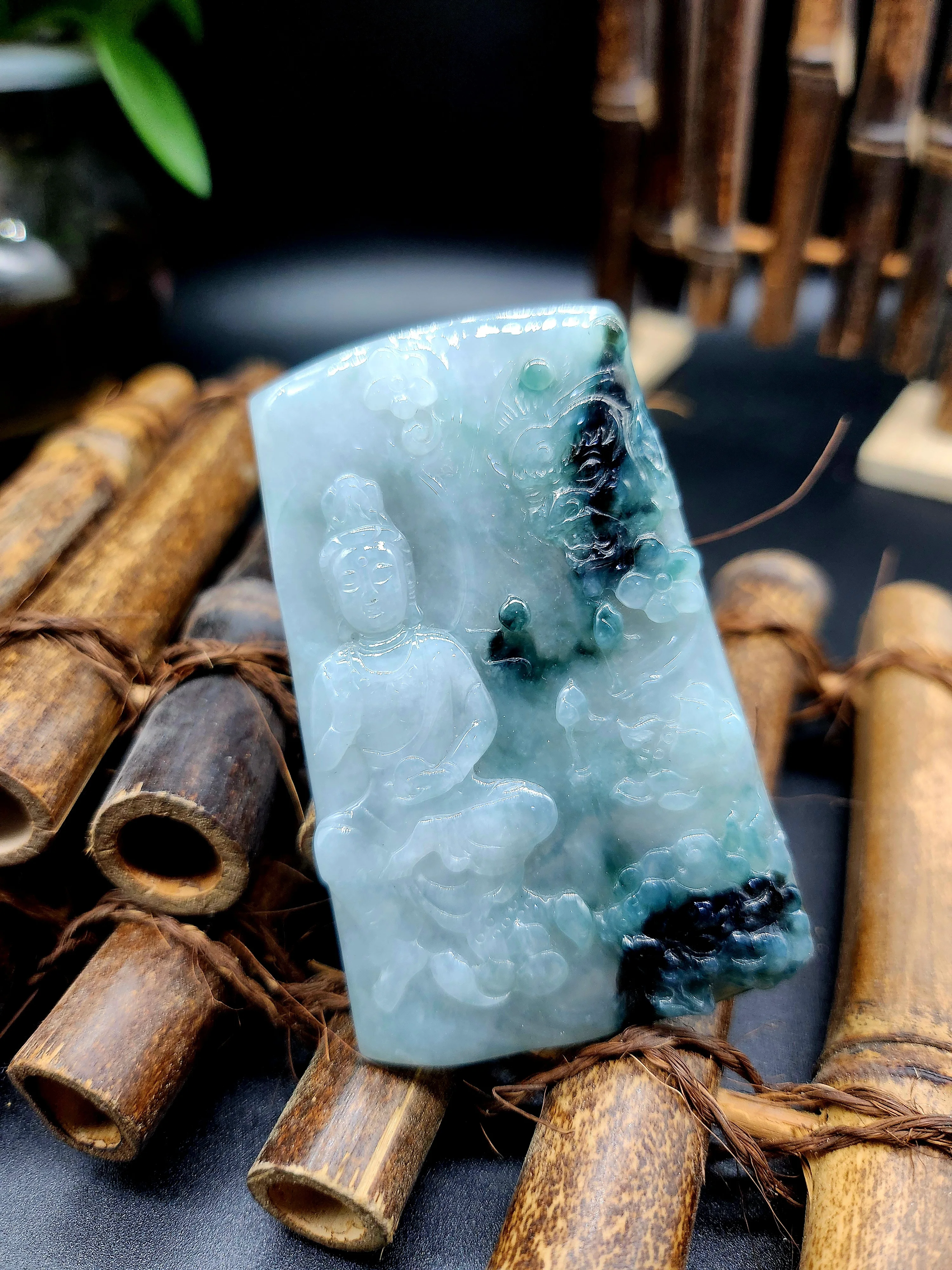 

Custom Guanyin Jade Pendant Antique-Style Jade Charm - A Grade Jade Master Carving For Traditional Chinese Jewelry