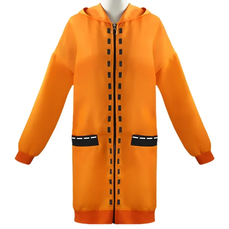 A Rune Yomozuki Runa Cosplay Costume Anime Kakegurui Compulsive Gambler Women Orange Hoodie Zip Jacket Coat