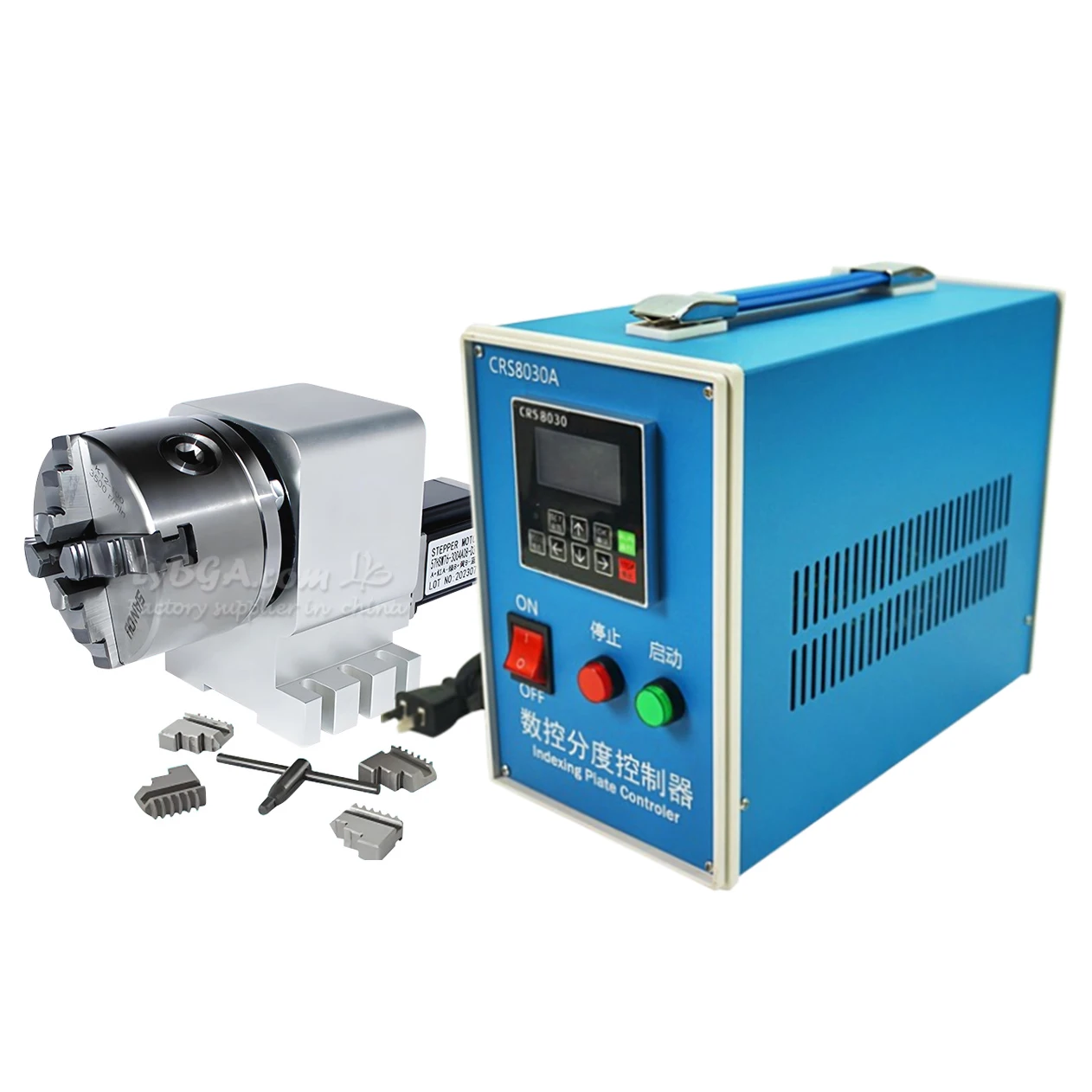 57MM Nema23 Motor Rotary Axis 4th CNC Engraving Machine 100mm Chuck Φ22mm Center Height 100mm Reduction Ratio Wood Routers