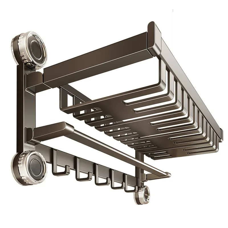 Suction cup towel rack storage rack, no-drill bathroom storage rack
