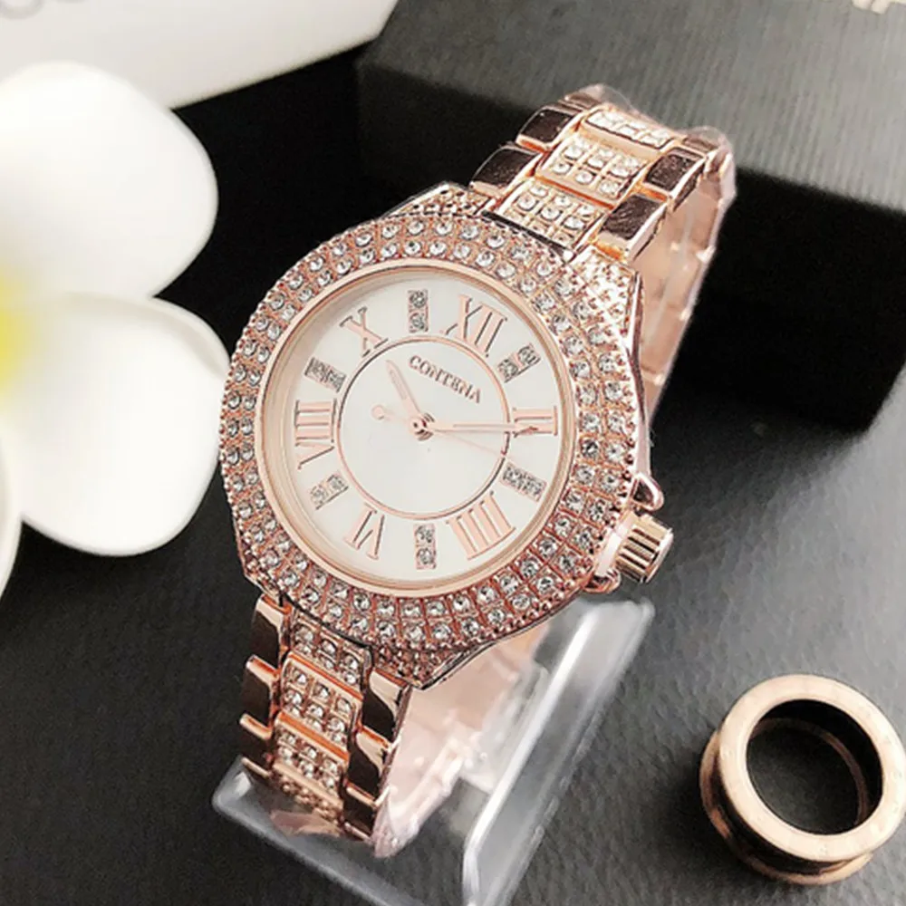 Top Brand Women Watches Luxury Fashion Diamond Ladies Quartz Wristwatch Stainless Steel Strap Elegant Clock Gift For Women Reloj