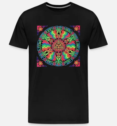 Electronic Psychedelic Goa Trance Music Fractals Design Mens Cotton T-Shirt good sign sign