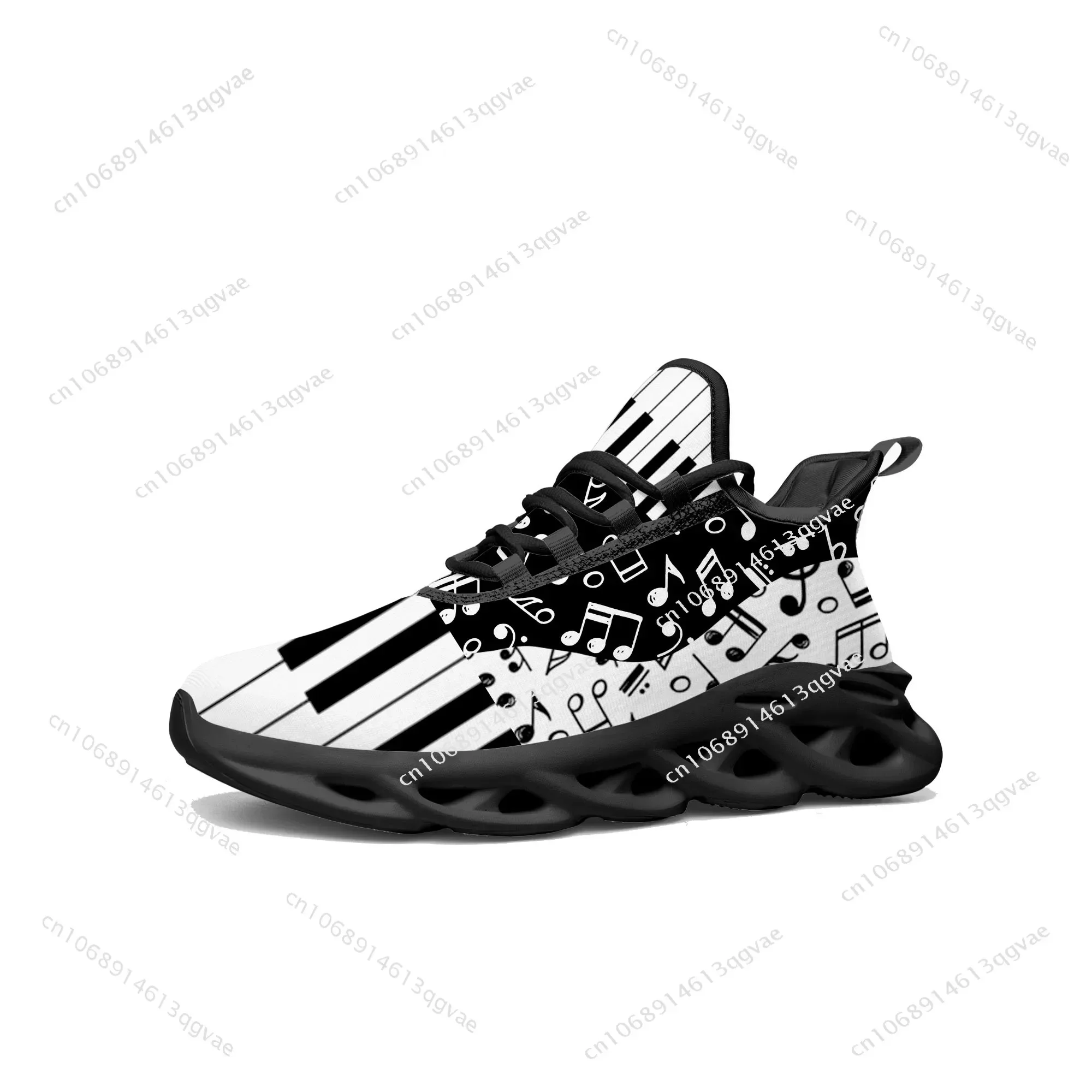 Musical Notes Pattern Flats Sneakers Mens Womens Pop Sports Running High Quality Sneaker Lace Up Mesh Footwear Tailor-made Shoe