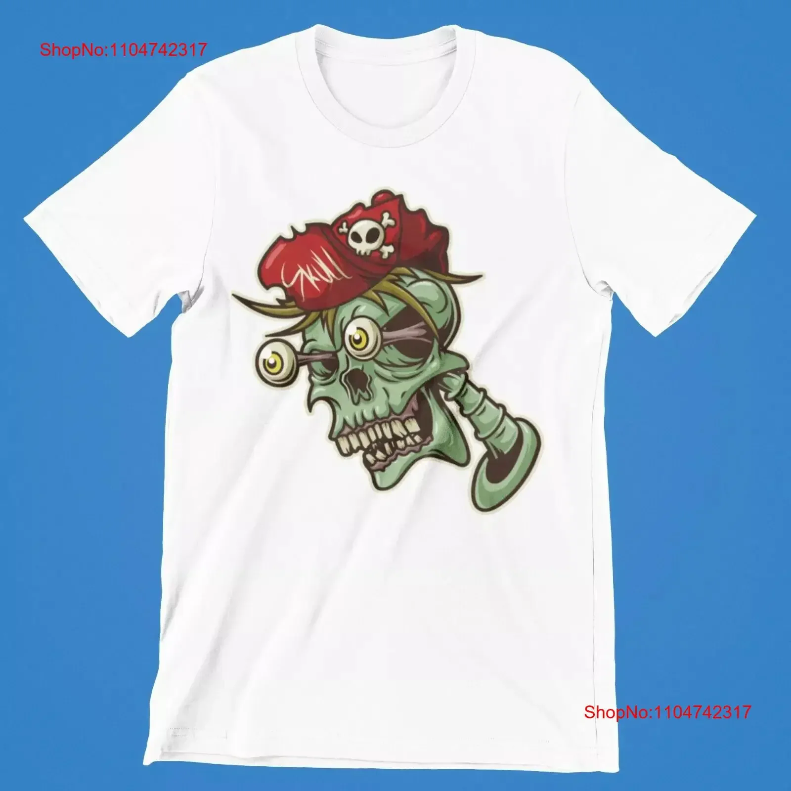 Zombie face Cap T Shirt Retro Cool funny Cartoon horror UK vintage Washed Top For Everyday Wear streetwear Unisex Soft