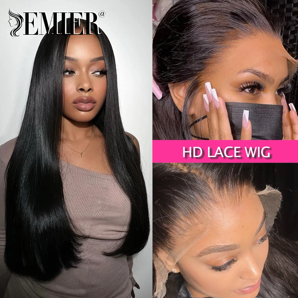 

Brazilian Straight 2x6 4x4 5x5 6x6 7x7 HD Lace Closure Wig For Women PrePlucked 180% 13x4 13x6 HD Lace Front Human Hair Wigs