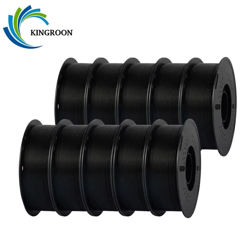 for Kingroon PLA Filament 1.75mm 10KG 22lbs Wholesale 10 Roll Black for FDM 3D Printer