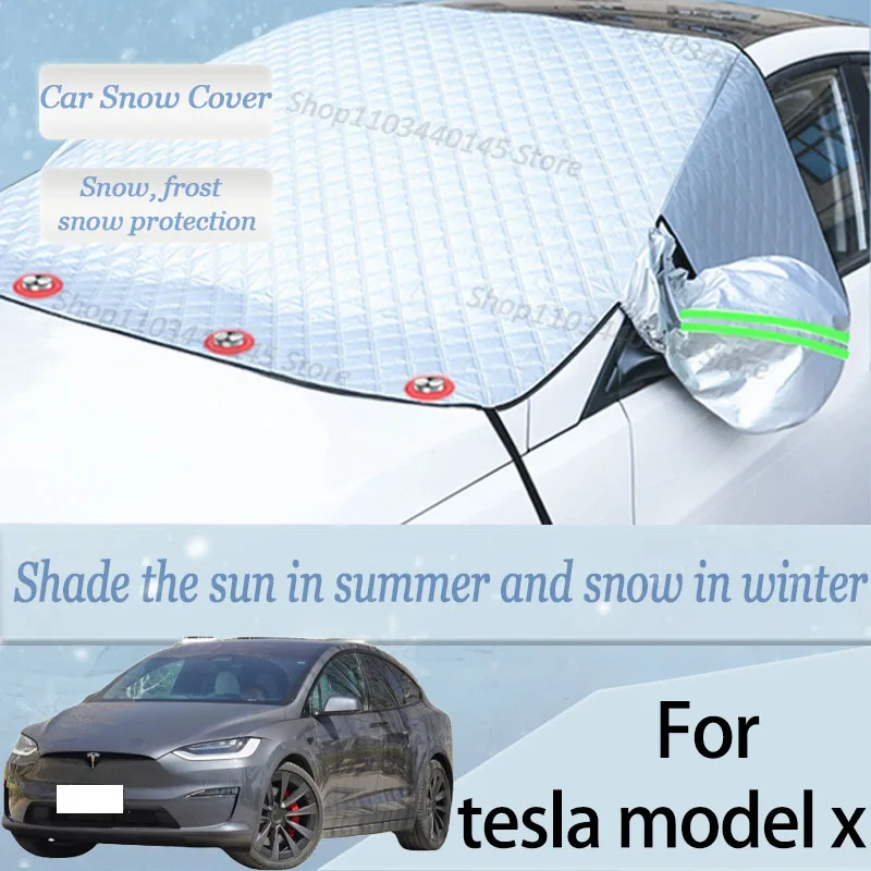 

For tesla model x car Snow Windscreen, Snow, Frost, Dust and UV Visor, Winter car clothing, thick magnetic