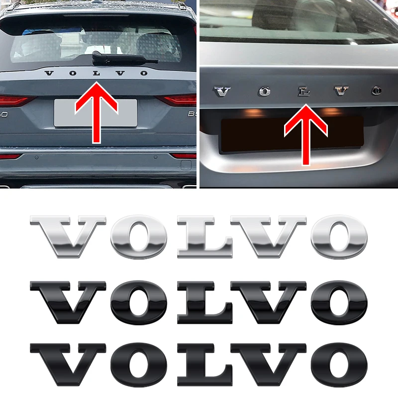 Adesivo 3D de Letras ABS para Carro, Adesivo de Logo VOLVO para Porta-Malas, Acessórios de Estilo para Carros Volvo XC60 XC90 S60 S80 S60L V40 V60 T5 T6 AWD