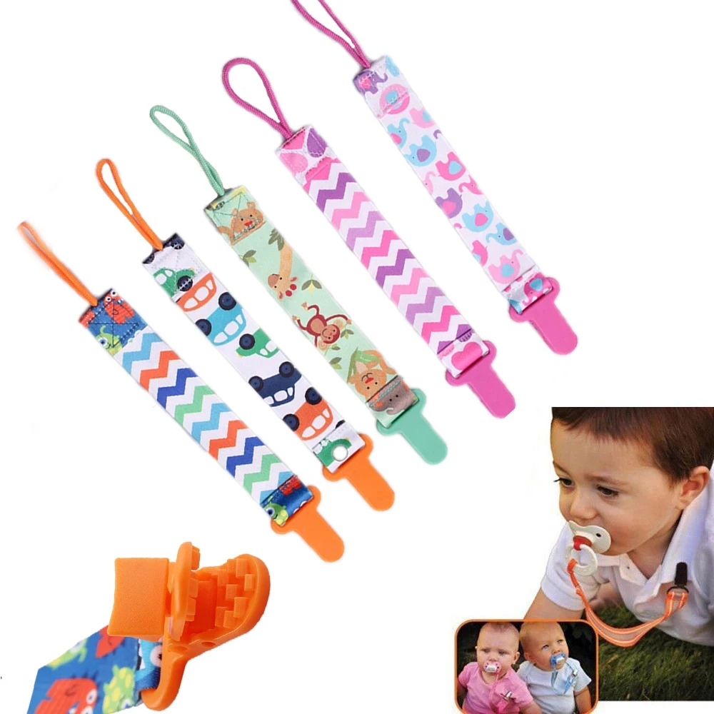 3Pcs/set Cute Cartoon Child Pacifier Chain Baby Soother Toys Anti-drop Clip Baby Pacifier Nipple Holder