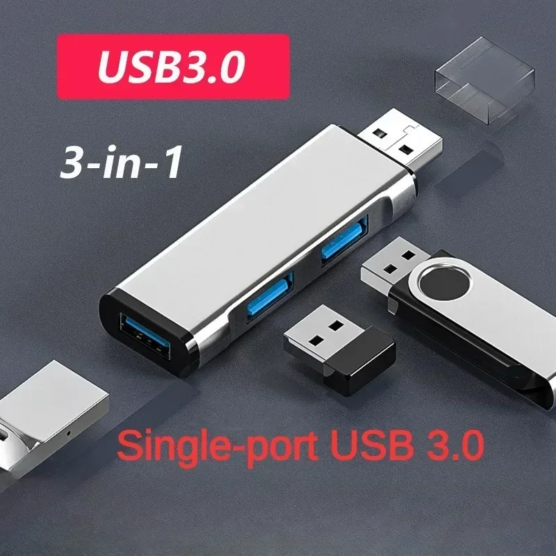 Mini Aluminium 3 Port USB 3.0/2,0 Hub USB Hub Erweiterungen 2,0 Adapter Station Ultra Slim tragbare Daten Hub USB Splitter