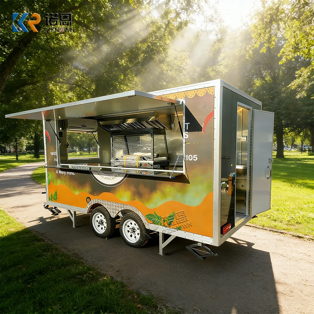 Mobile Restaurant Dining Car Coffee Shop Bar Snack Fast Food Truck Hot Dog Pizza Burger BBQ Food Trailers Fully Equipped