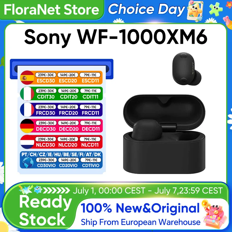 Nouveaux écouteurs sans fil Sony WF-1000XM6 à réduction de bruit, écouteurs Bluetooth, audio haute résolution Ldac, autonomie de 24 heures, connexion multipoint IPX4