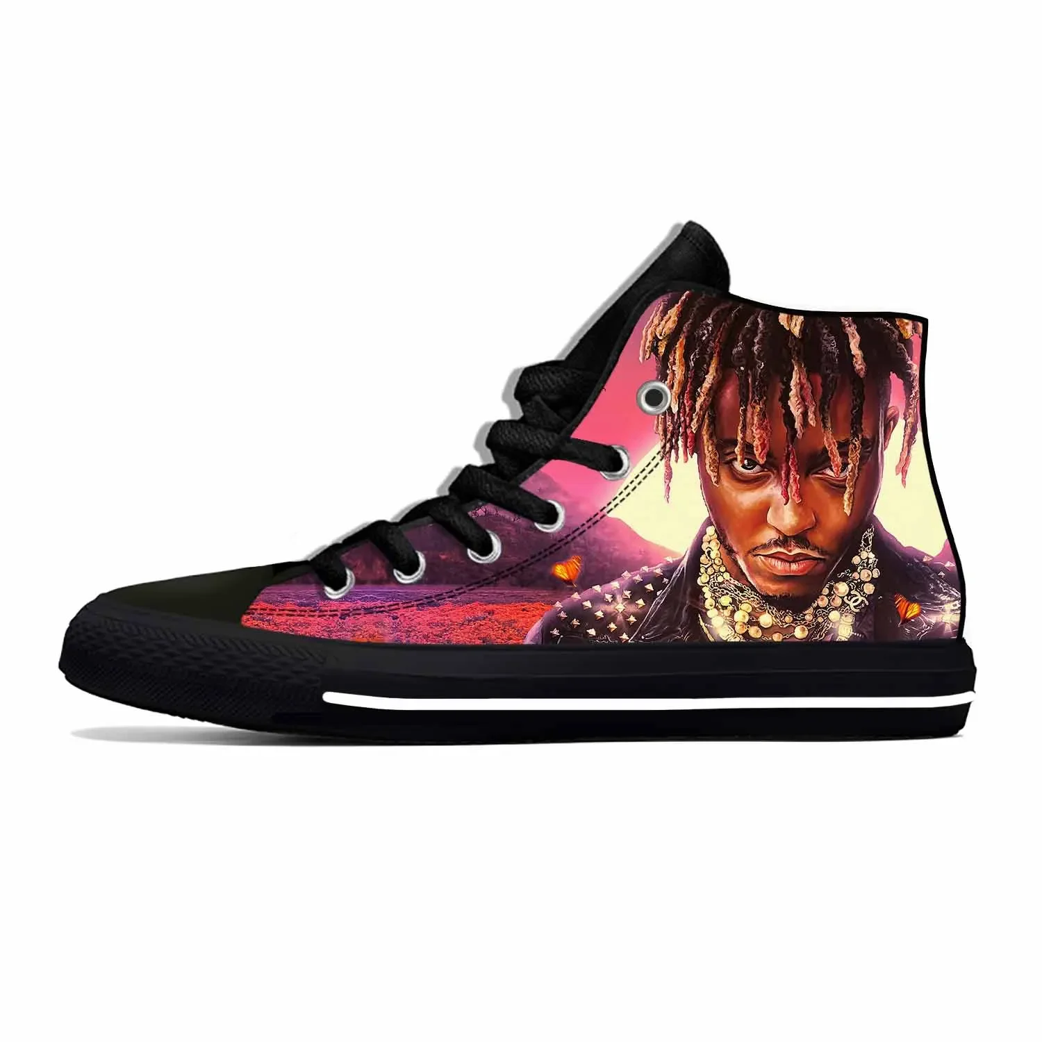 Wrld 999 Hip Hop Rapper Rap Singer Music Juice Casual Cloth Shoes High Top Lightweight Breathable 3D Print Men Women Sneakers