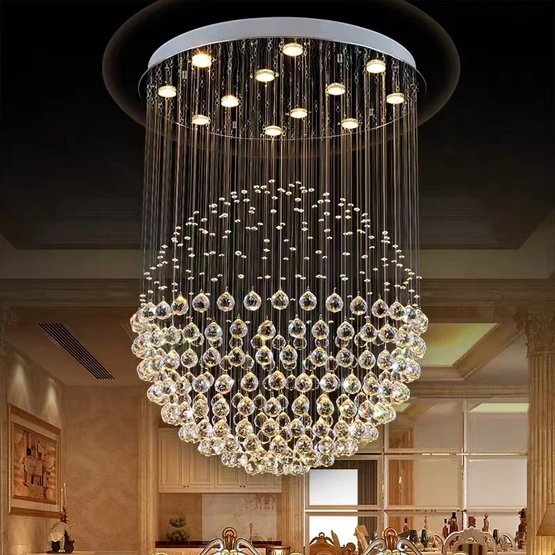 

Modern K9 crystal ball lighting chandelier corridor bedroom dining room LED light living room villa attic ceiling chandelier